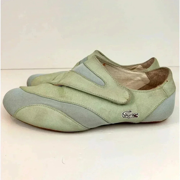 Lacoste Shimmer Mix suede leather sneakers, 7.5, Velcro Closure, Sporty Chic - Picture 1 of 8